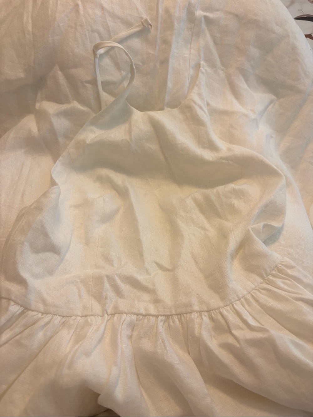 NWT Reformation Percy Linen Dress White Halter Backless Midi Size 4 - Picture 4 of 5